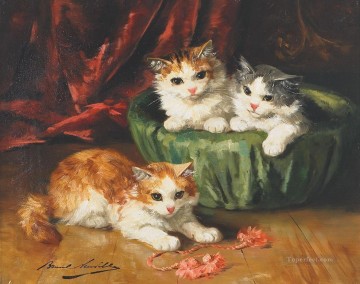 Peinture au chat 8 Alfred Brunel de Neuville Peinture à l'huile